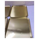 4 Vintage golden colored serving trays