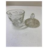 Anchor Hocking Wexford Hexagon Cut Glass Sugar Bowl with Lid