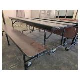 (2) Cafeteria Style Half Table W/ Bench