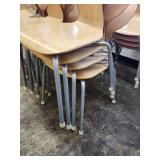 (4) Wooden School Chairs