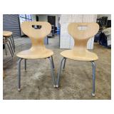 (4) Wooden School Chairs