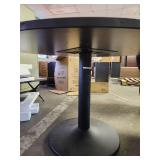 47in Round Black Wood Table W/Single Pedestal