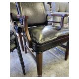 Faux Leather And Wood Sitting Chairs