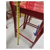 (2) Red Metal Bar Stools