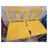 (2) Yellow Bar Height Chairs