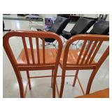 (2) Orange Bar Height Chairs