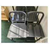 (2) Bar Height Black Metal Chairs