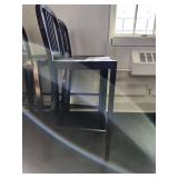 (2) Bar Height Black Metal Chairs