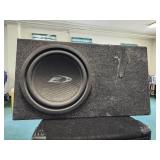 (2) Large Speakers, Alpine E12 And Community Speaker