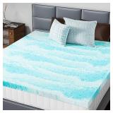 DUMOS Memory Foam Mattress Topper Full, 3 Inch Thick Gel Infused Bed Toppers for Full Size Bed, Soft Mattress Pads for Sleeper Sofa, RV, Camper, CertiPUR-US Certified, Blue