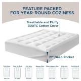 Bedsure Twin XL Mattress Pad Dorm Bedding - Cotton Mattress Topper for College Dorm, Quilted Mattress Cover, Deep Pocket Fits 8"-21" Mattresses, Dorm Room Essentials, Extra Long Twin Pillow Top, White