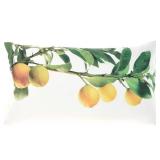 Mina Victory Fabric Indoor/Outdoor Lemon Branch/Dots Throw Pillow in Yellow