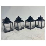 4 METAL LANTERNS ELECTRIC 3x3x6” COMES W/ LOOP FOR EASY HANGING