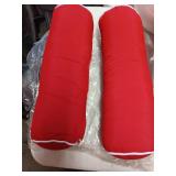 Blazing Needles Corded Twill Bolster Pillows (Set of 2), 2 Count (Pack of 1), Red