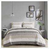 7pc Queen Ryder Comforter Set with Bed Sheets Taupe/Gray - Madison Park