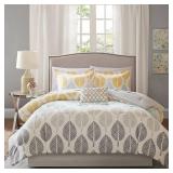 Madison Park Essentials Central Park Fabric Comforter & Sheet Set - Yellow/Aqua  (FULL SIZE)