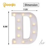 Pooqla LED Marquee Letter Lights Sign, Light Up Alphabet Letter for Home Party Wedding Decoration D