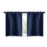 NICETOWN RV Blackout Curtains for Camper Windows, Kitchen Curtains, Short Blackout Curtains & Drapes, Thermal Insulated Rod Pocket Window Treatment Draperies for Nursery (Navy, 29" x 20", Set of 2)