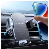 LISEN Phone Holders for Your Car Vent [Military Stable], Universal Car Phone Holder Mount with Metal Air Vent Clip Cell Phone Car Mount for iPhone Car Mount for iPhone 15 Pro Max 14 13 12 Smartphones