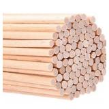 BFDYY Unfinished Natural Wood Craft Dowel Rods 100 Pack(Wood color-12 x 1/8 Inch)