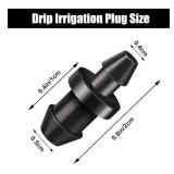 Honoson Drip Irrigation Plugs Drip Irrigation 1/4 Inch Tube Closure Goof Hole Plugs Irrigation Stopper for Home Garden Lawn Supplies, Black (150 Pieces)