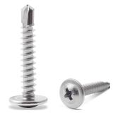 JEGONFRI (150pcs) #8 x 1" 410 Stainless Steel Self Tapping Screws for Metal Plastic & Wood, Phillips Drive Modified Truss Head, High Strength Sheet Metal Screws (#8 × 1")