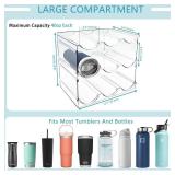 Large Compartment 3 Pack Water Bottle Organizer, Stackable Kitchen Home Organization and Storage Shelf, Plastic Water Bottle Holder for Fridge Cupboard Pantry Organizer, Tumbler Mug Cup Organizer