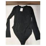 Mangopop Long Sleeve Bodysuit Black Medium