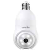 Wansview 2K Light Bulb Security Camera - 2.4G WiFi Security Cameras Wireless Outdoor Indoor for Home Security, 360° Auto Tracking, 24/7 Recording, Color Night Vision, Compatible with Alexa