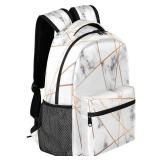 Backpacks Boys Girls, Abstract Marble Stone Geometric Lightweight School Backpack Laptop College Bookbag, Travel Casual Daypack, Hiking Camping Computer Rucksack