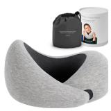 Ostrichpillow Go Neck Pillow - Premium Memory Foam Travel Pillow, 360º Ergonomic Design, Asymmetrical Sides, Travel Bag Included, Washable Modal Cover