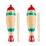 2 Pieces Colorful Fish Shaped Guiro Instrument Latin Percussion Musical Instruments Wooden Frog Instrument Musical Percussion Instruments for Adults Kids with Rhythm Sticks