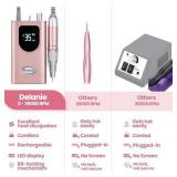 Delanie Professional Nail Drill Machine 35000 RPM, Portable Nail Drills for Acrylic Nail Gel Nail, Electric Nail File Rechargeable Efile Nail Drill for Gel Nails Remove (Rose Gold)