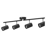 BESTIELAM 4-Light Track Lighting Kit, Modern Track Ceiling Spotlight, LED Track Light with Flexibly Rotatable Light Head for Kitchen, Living Room, Including 4 GU10 LED Bulbs (5W Warm White 3000K)