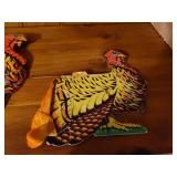 Vintage Paper Turkeys Table Decor