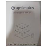 Upsimples 3 Tier Cupcake Stand With LED Light