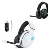 Gtheos 2.4GHz Wireless Gaming Headset Captain 300 White + Black for PC, PS4, PS5, Mac, Nintendo Switch, Powers on