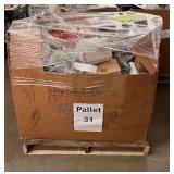 Full Pallet 31– no sales, miscellaneous items, parts, pieces, hardware, etc. Resale items and salvage items. Must come ready to load pallet or unpack. Perfect for Mr. Fix-it types or reselelrs. Must