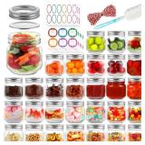 UrSpeedtekLive 30 Pack Mason Jars 8 oz with Regular Lids and Bands, Half Pint Canning Jars, Small Glass Jars for Honey Jelly Jam Crafts