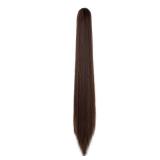 FELENDY Ponytail Extension Claw 18 20 Curly Wavy Straight Clip in Hairpiece One Piece A Jaw Long Pony Tails for Women (Medium Brown,Straight)