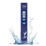 TDS Meter, Electronic Water Tester with 0 9990 PPM Measurement Range, Hand Held Digital Water Test Pen for Farming, Aquariums, Pools, Household Drinking Water (Blue)