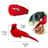 FBIRDY 2pcs Red Bird Decor Artificial Red Cardinal Birds Christmas Cardinal Birds Red Bird Ornaments for Christmas Tree Artificial Birds Clip Birds for Yard Patio Wreath Designs