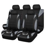 CAR PASS Waterproof Car Seat Covers Full Sets, Universal Fit Seat Covers for Cars, EVA Neoprene Seat Cover Set Full Sets, Interior Covers for Auto SUV,Vans,sedans, Trucks,(Black and Gray)