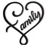 Vivegate Metal Family Infinity Heart 12.5X11.5 Wall Sign Black Small Family Love Signs for Home Wall Decor Decorative Art