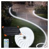 50Ft Solar LED Strip Lights Outdoor, 540 LED Long Strip Lights IP68 Fully Waterproof Acrylic Tape with Remote Self adhesive, Cuttable Auto ON/OFF Rope Lights for Patio Pool Camping Decor (Cool White)