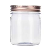 novelinks 8 Ounce Clear Plastic Jars with Rose Gold Lids   Refillable Round Clear Containers Clear Jars Storage Containers for Kitchen & Household Storage   BPA Free (16 Pack)