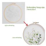 Full range embroidery kits for beginners stamped embroidery kit includes embroidery cloth with pattern embroidery hoop instruction color embroidery floss threads set and needles (Daisy)