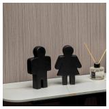 Defined Deco Men & Women Ceramics Figures Decorative Objects, Funny Bathroom Decor for Shelves,Shelf Decor Aesthetic,Cute Modern Black Bookshelf Decor for Half Bathroom, Restroom Toilet Tabletop Decor