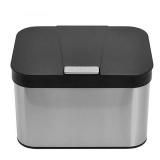 Dullrout Compost Bin for Kitchen Countertop, Compost Bucket Indoor Kitchen Sealed, Food Waste Caddy, 1.13 Gallon Kitchen Compost Container with Lid, Compact and Easy Clean, Black Matte