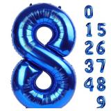 40 Inch Number 8 Balloon, Giant Navy Blue 8 18 28 80 Birthday Balloons for Men Boys, 8th Birthday Decorations Party Supplies, Wedding Anniversary, Graduations